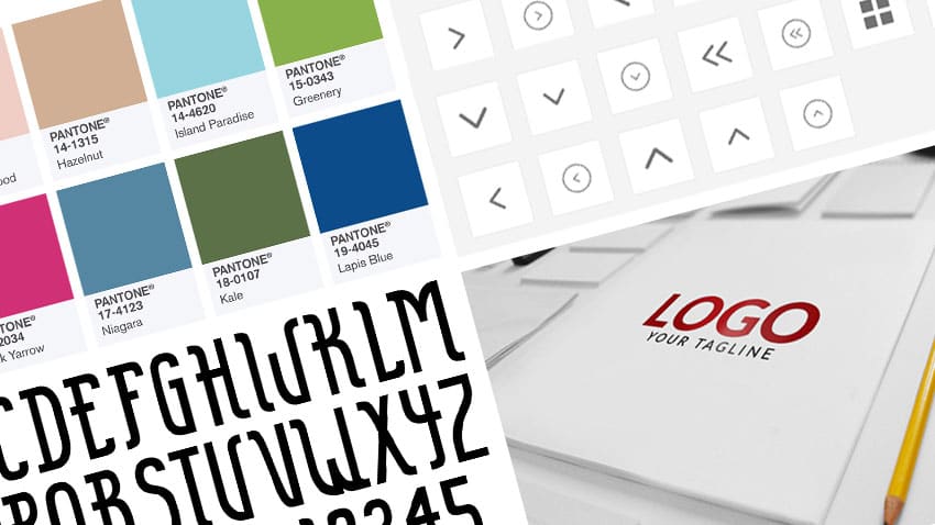 Color swatches, icons, and other graphic assets