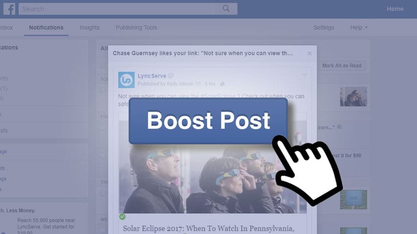 Facebook Post Boost Button